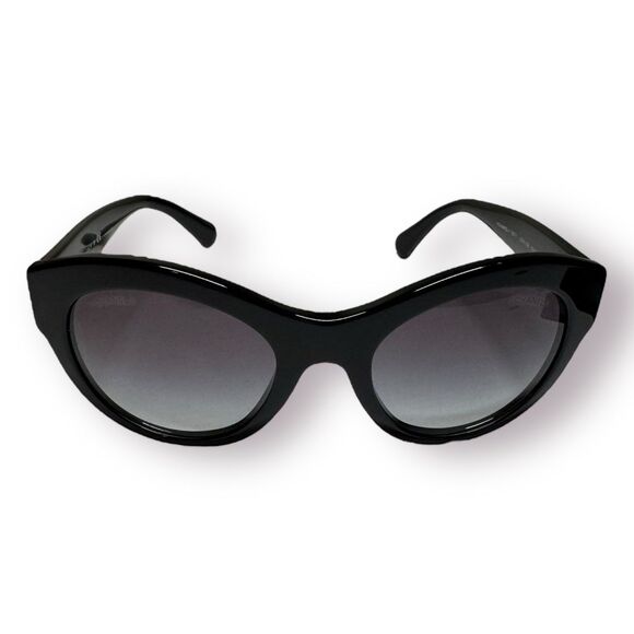 CHANEL 5371 Butterfly Sunglasses Black Gradient Smokey Lenses w/ Case - Picture 4 of 12